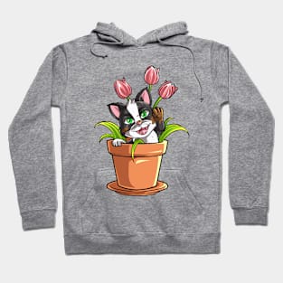 Purr-fectly Potted: Cute Cartoon Kitty in a Pot Hoodie